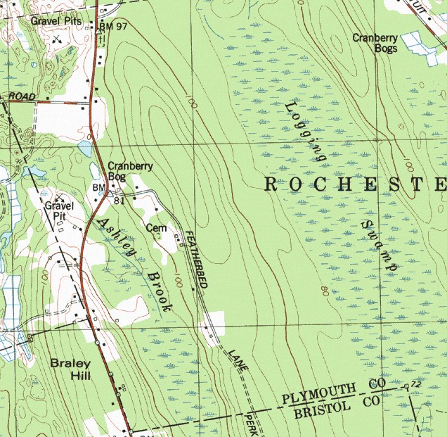 Topographic Map Showing Drumlins 