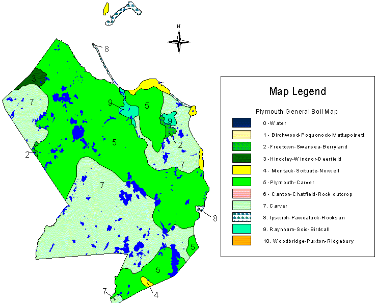 General Soil Map Town of Plymouth MA.